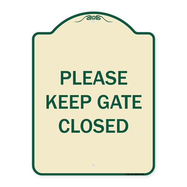 Designer Series-Please Keep Gate Closedplease Keep Gate Closed, 24" x 18", TG-1824-9789